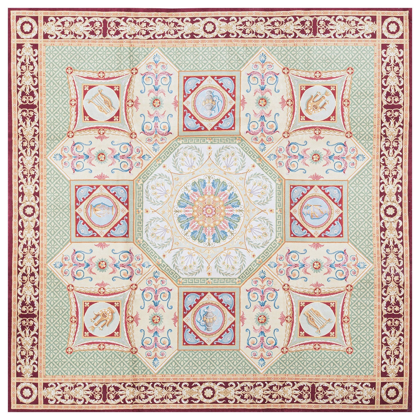 RENAISSANCE SAVONNERIE S-117 GOLD / RED 11' X 11'