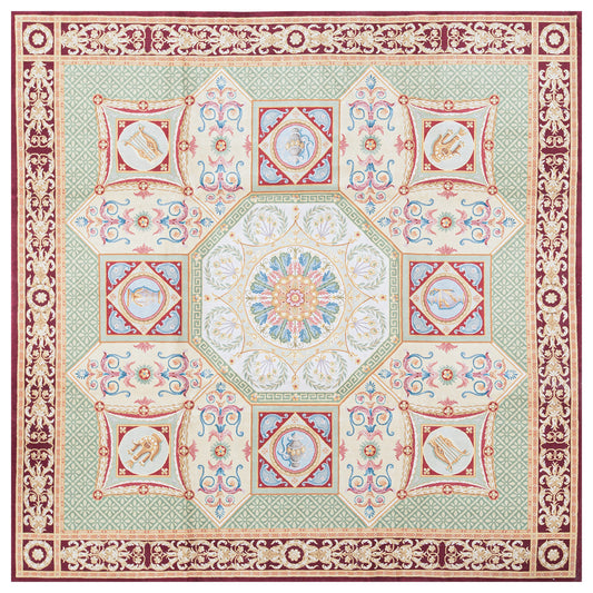 RENAISSANCE SAVONNERIE S-117 GOLD / RED 11' X 11'