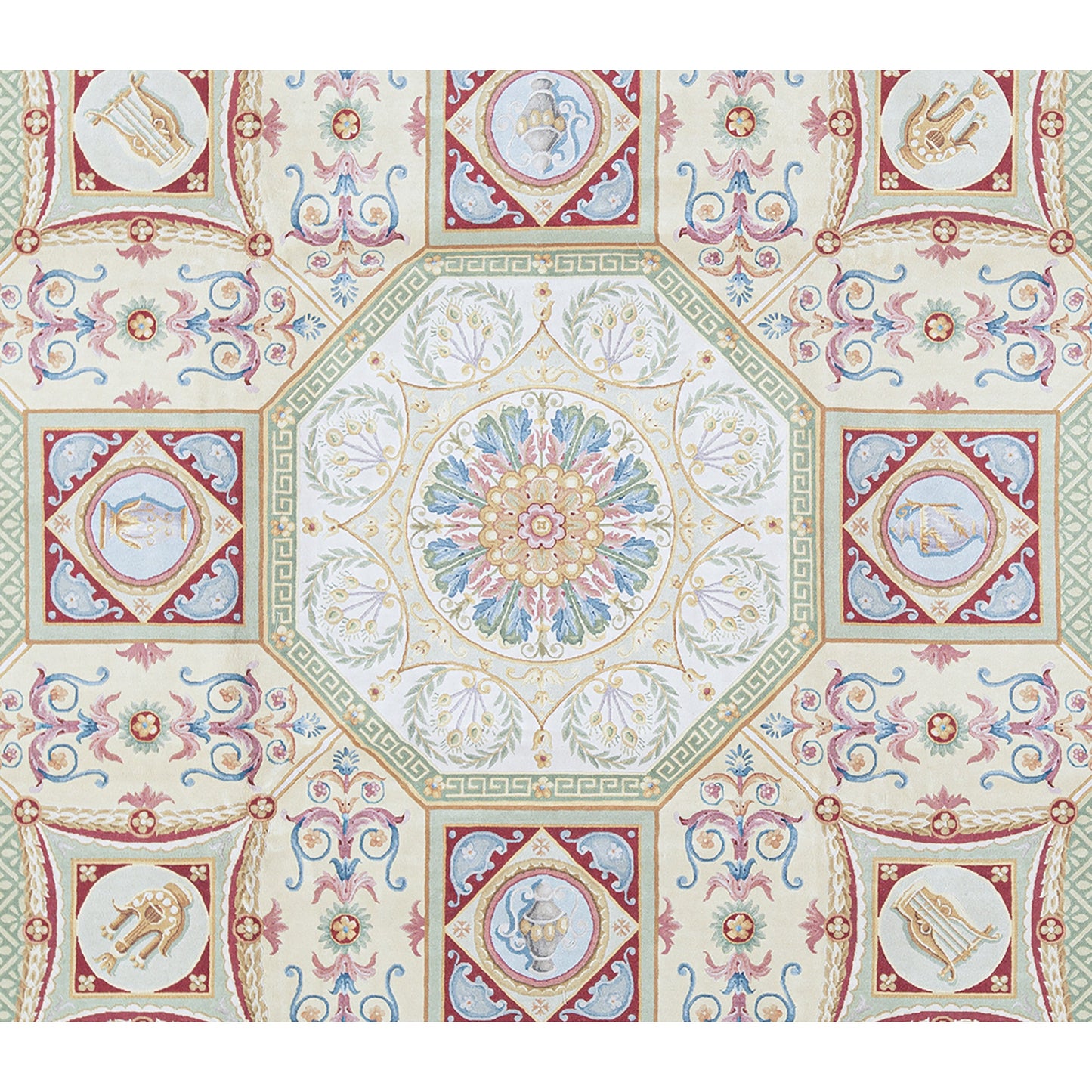 RENAISSANCE SAVONNERIE S-117 GOLD / RED 11' X 11'