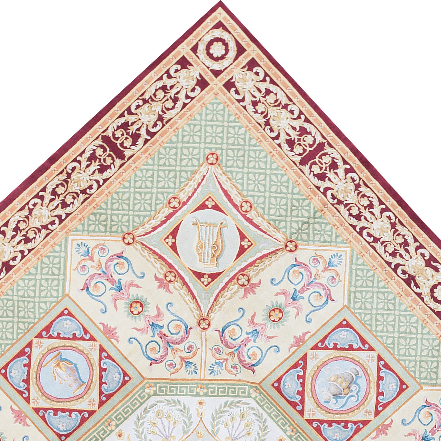 RENAISSANCE SAVONNERIE S-117 GOLD / RED 11' X 11'