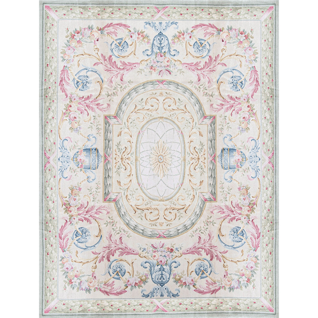 RENAISSANCE SAVONNERIE S-11G BEIGE / GREEN 8'10" X 11'5"