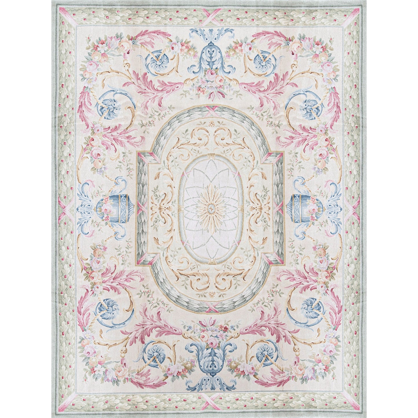 RENAISSANCE SAVONNERIE S-11G BEIGE / GREEN 8'10" X 11'5"