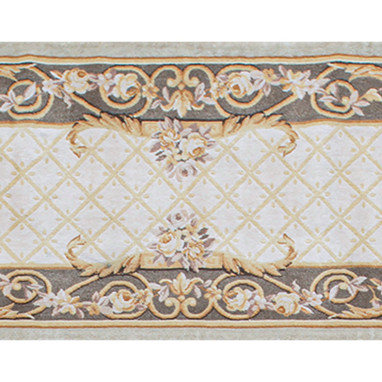 RENAISSANCE SAVONNERIE S-249 IVORY / BROWN 2'10" X 8'