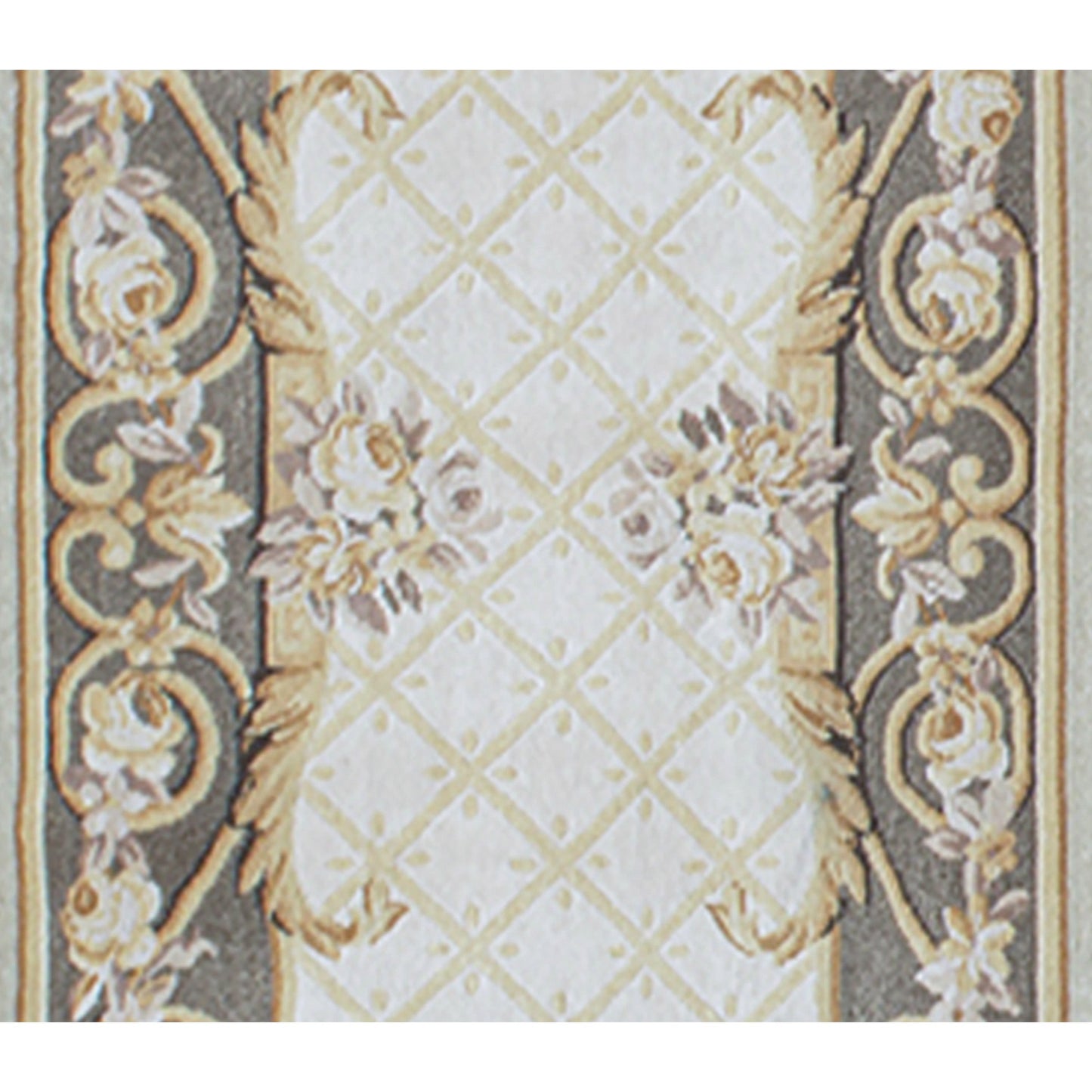 RENAISSANCE SAVONNERIE S-249 IVORY / BROWN 2'10" X 8'