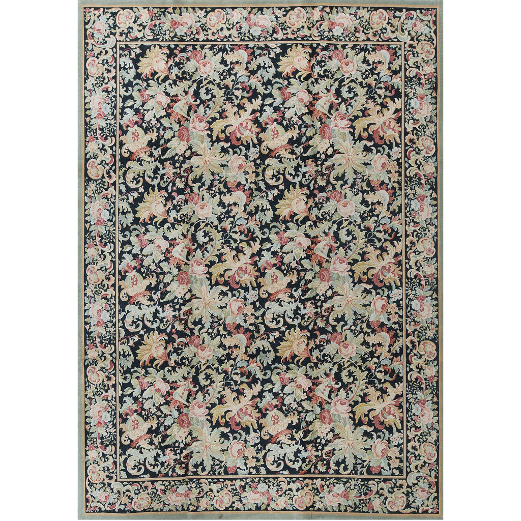 RENAISSANCE SAVONNERIE S175B BLACK / GREEN 9'10" X 14'1"