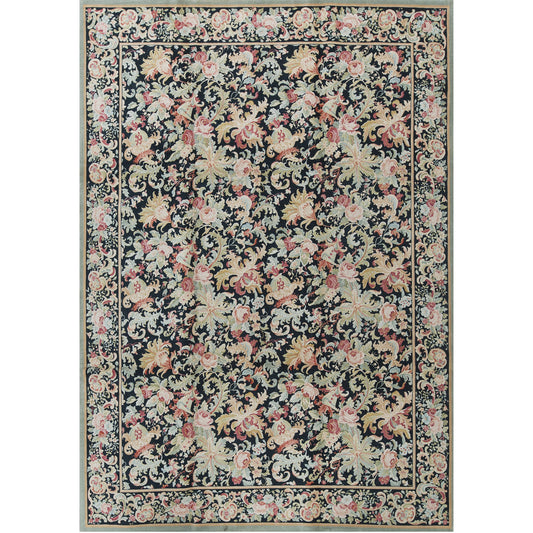 RENAISSANCE SAVONNERIE S175B BLACK / GREEN 9'10" X 14'1"