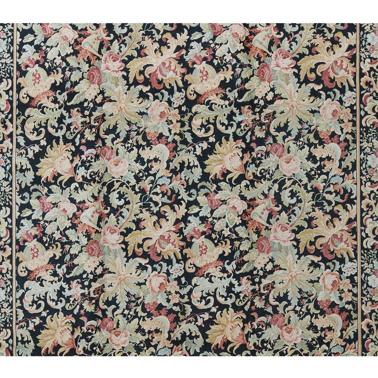 RENAISSANCE SAVONNERIE S175B BLACK / GREEN 9'10" X 14'1"