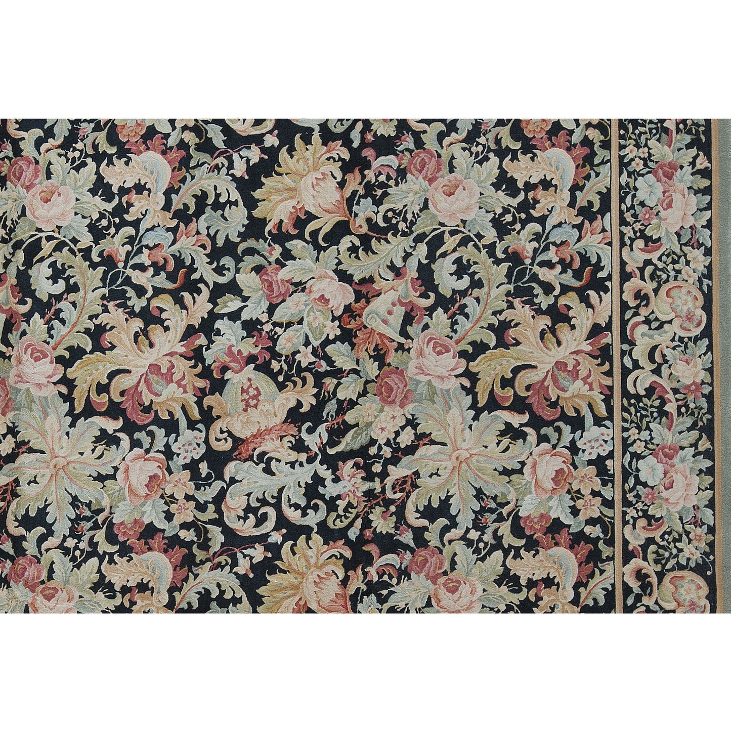 RENAISSANCE SAVONNERIE S175B BLACK / GREEN 9'10" X 14'1"