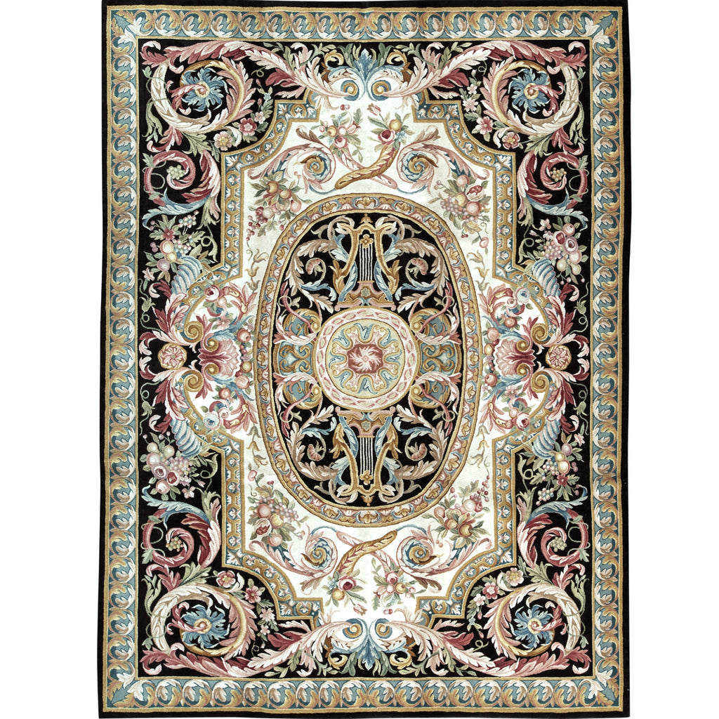 RENAISSANCE SAVONNERIE SAV25 IVORY / BROWN 8'11" X 12'1"