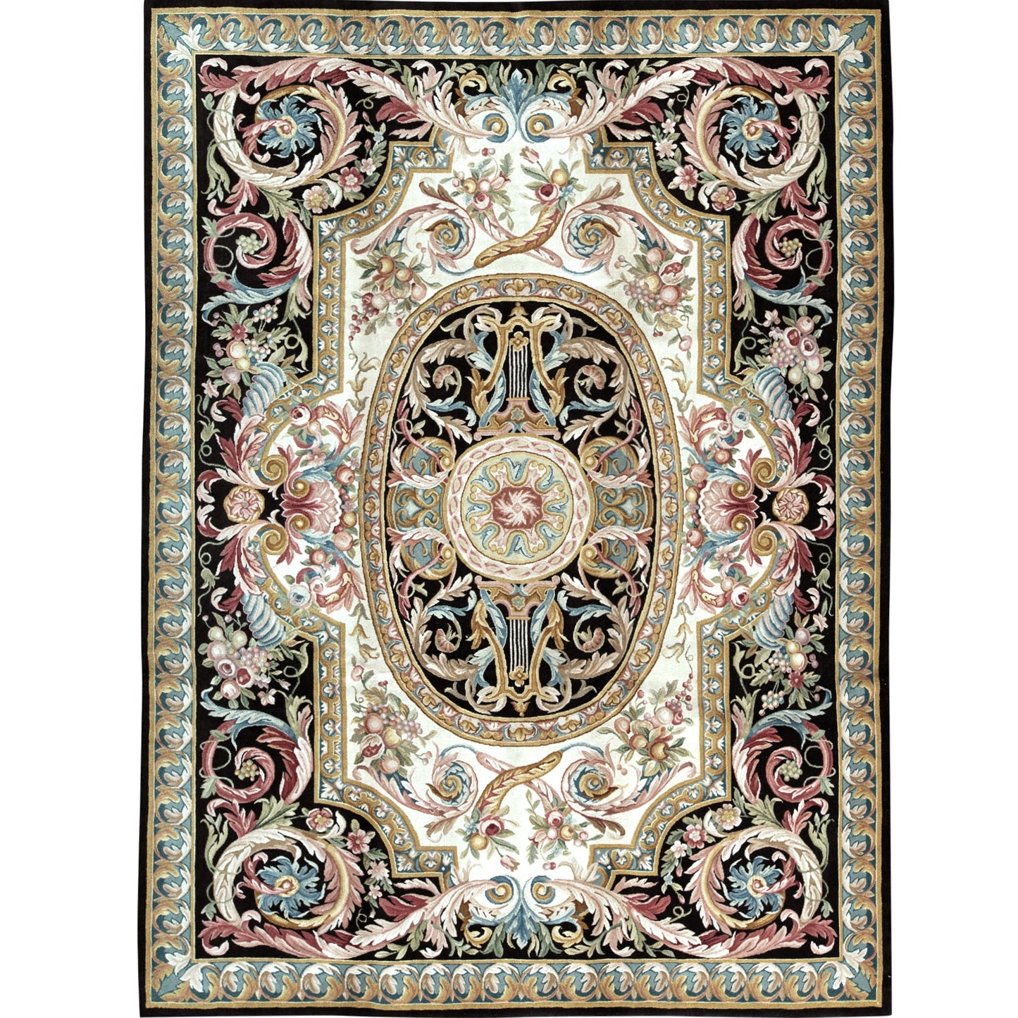 RENAISSANCE SAVONNERIE SAV25 IVORY / BROWN 8'11" X 12'1"