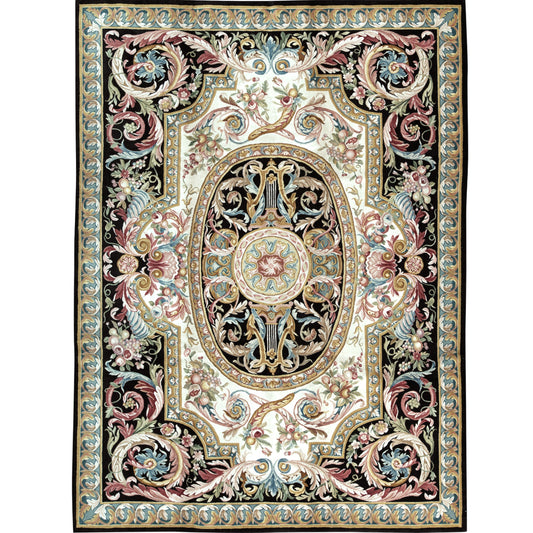 RENAISSANCE SAVONNERIE SAV25 IVORY / BROWN 8'11" X 12'1"