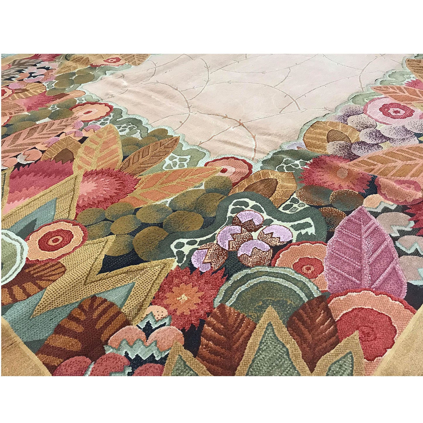 RENAISSANCE SAVONNERIE S-122 PEACH / GREEN 9' X 12'1"