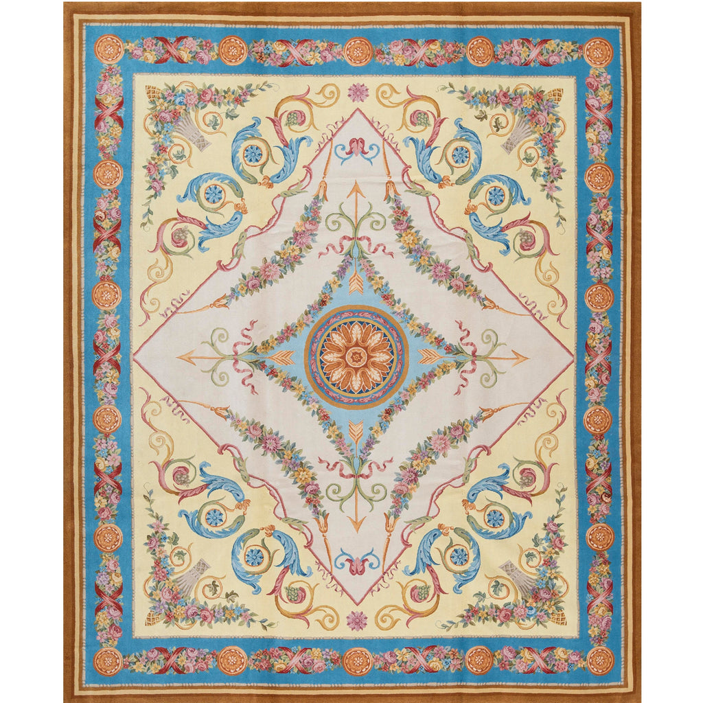 RENAISSANCE SAVONNERIE SAV49 IVORY / BLUE 10' X 12'1"