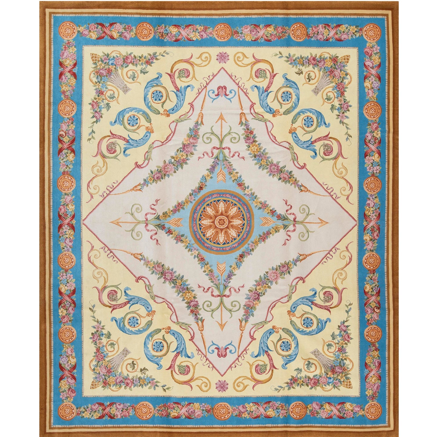 RENAISSANCE SAVONNERIE SAV49 IVORY / BLUE 10' X 12'1"