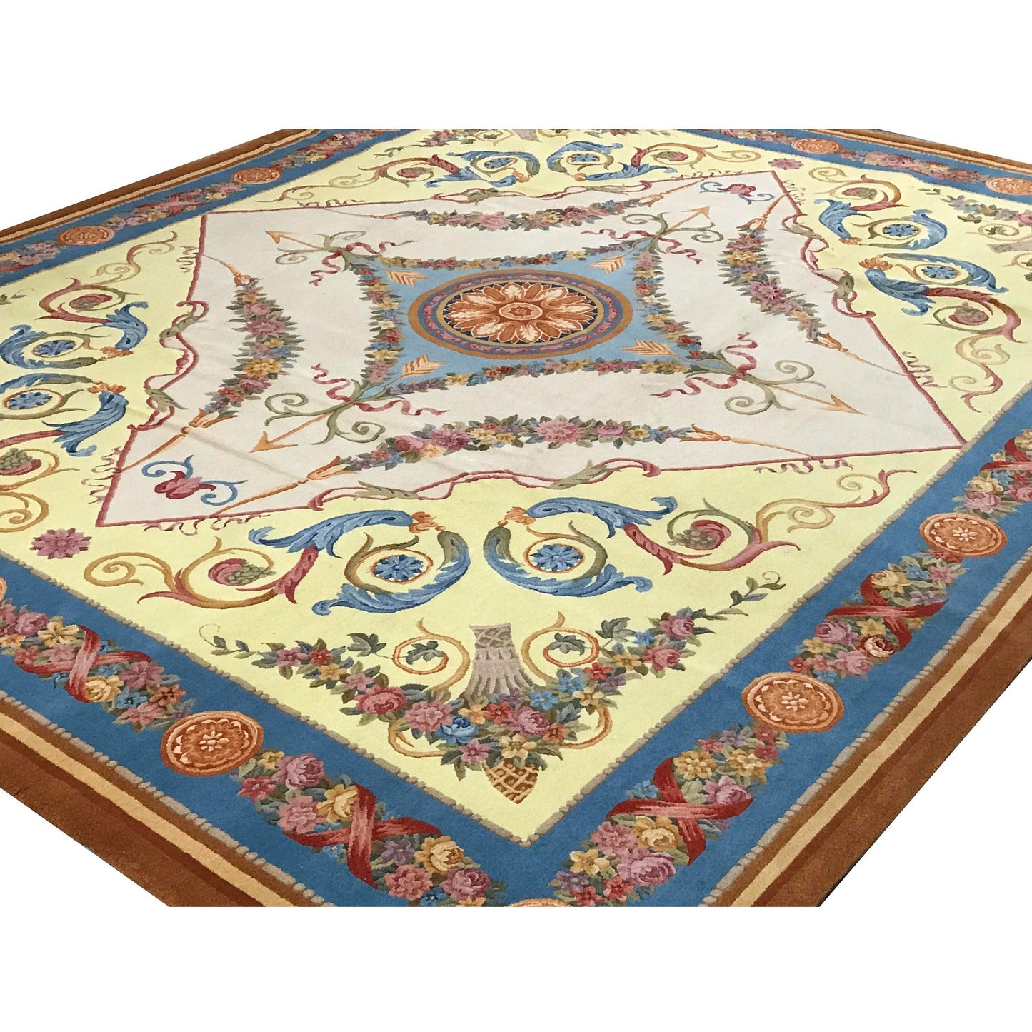 RENAISSANCE SAVONNERIE SAV49 IVORY / BLUE 10' X 12'1"