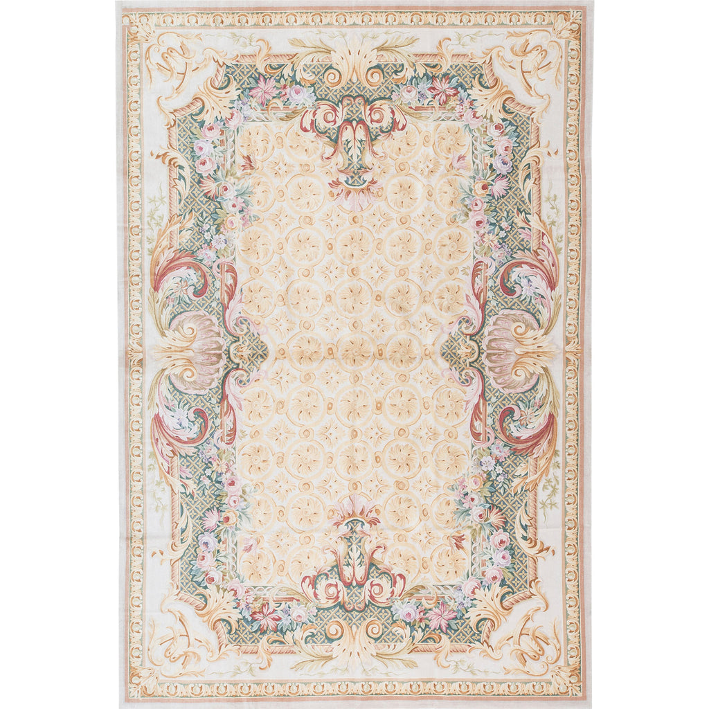 RENAISSANCE SAVONNERIE S-182 BEIGE / GREEN 11' X 16'2"