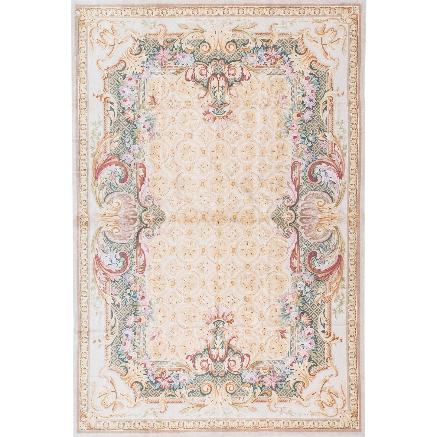 RENAISSANCE SAVONNERIE S-182 BEIGE / GREEN 11' X 16'2"