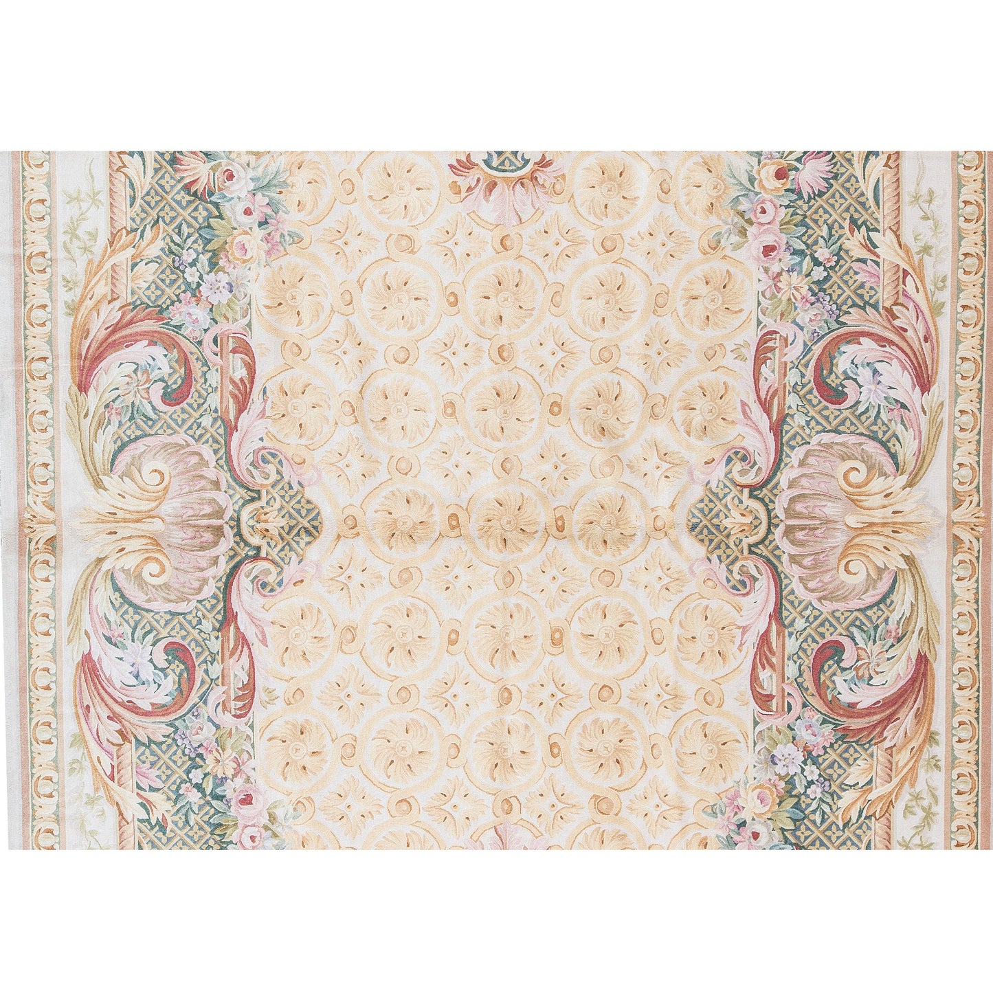 RENAISSANCE SAVONNERIE S-182 BEIGE / GREEN 11' X 16'2"