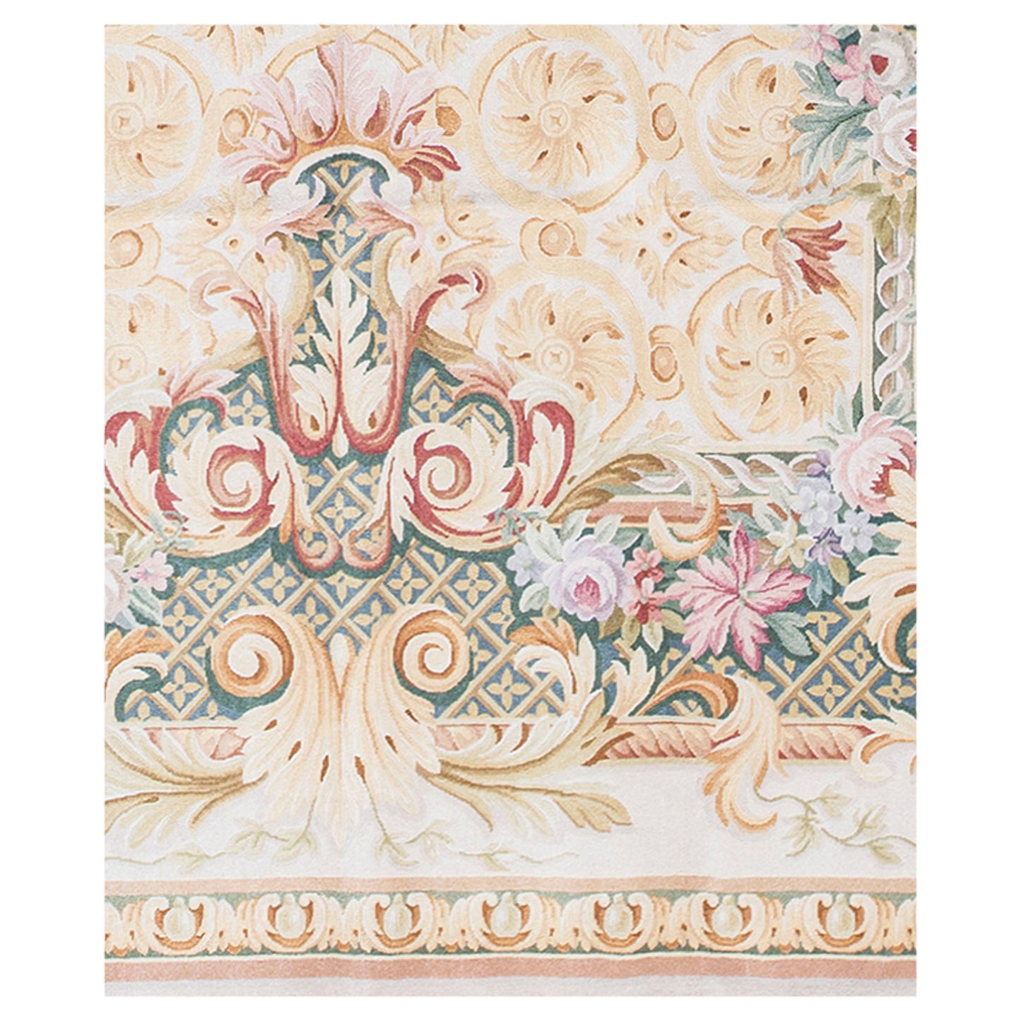RENAISSANCE SAVONNERIE S-182 BEIGE / GREEN 11' X 16'2"