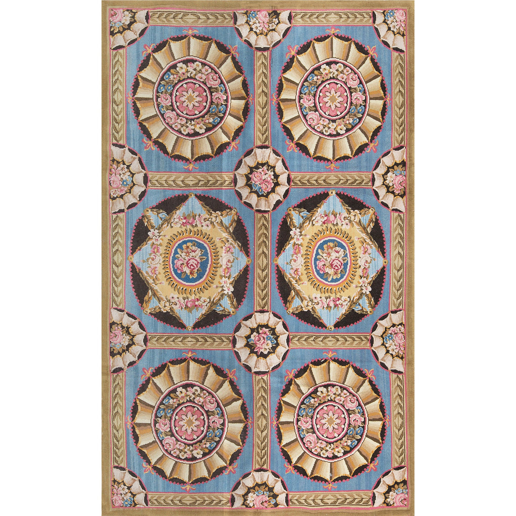 RENAISSANCE SAVONNERIE SAV-2 GREEN / BLUE 6'7" X 9'10"