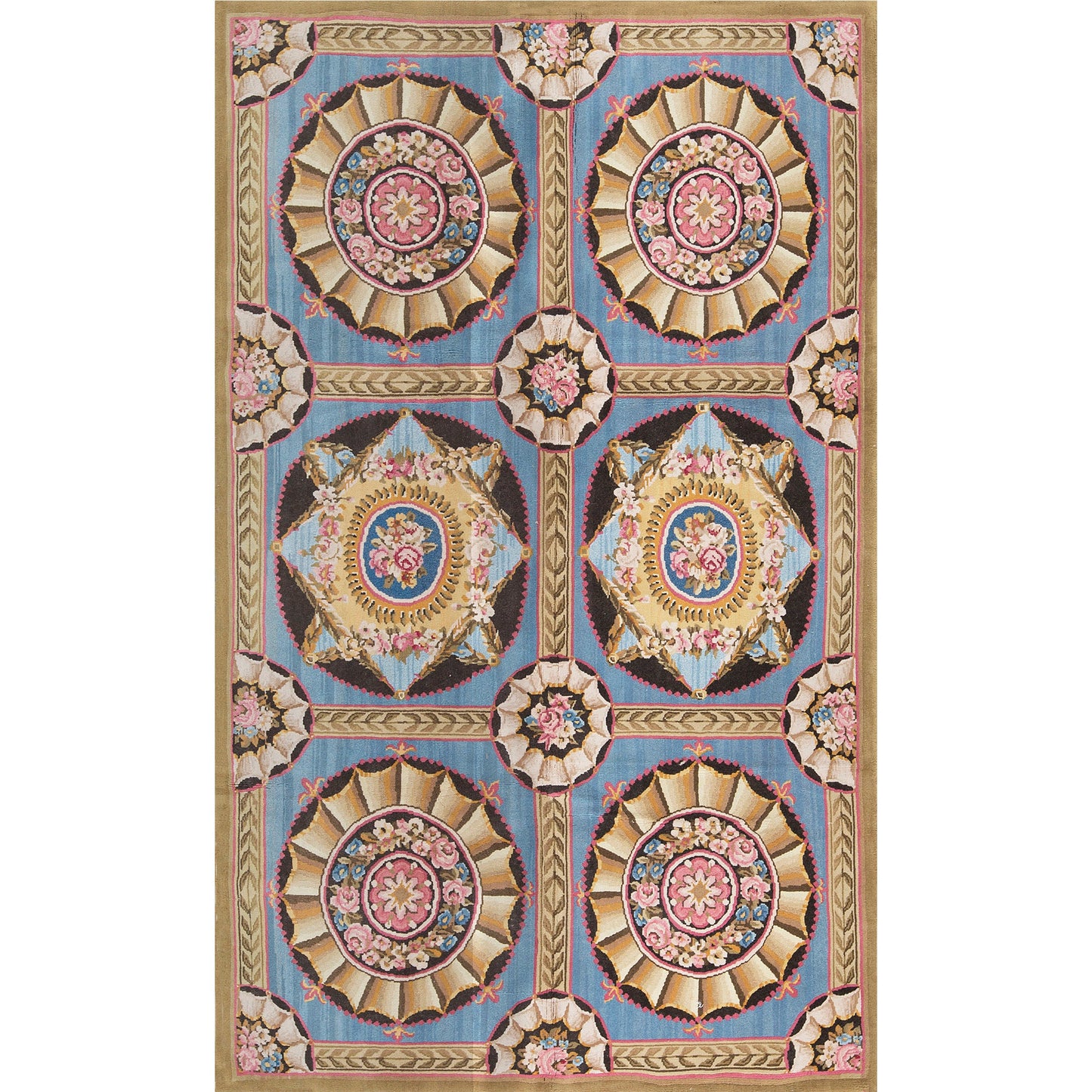 RENAISSANCE SAVONNERIE SAV-2 GREEN / BLUE 6'7" X 9'10"