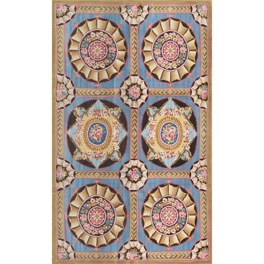 RENAISSANCE SAVONNERIE SAV-2 GREEN / BLUE 6'7" X 9'10"