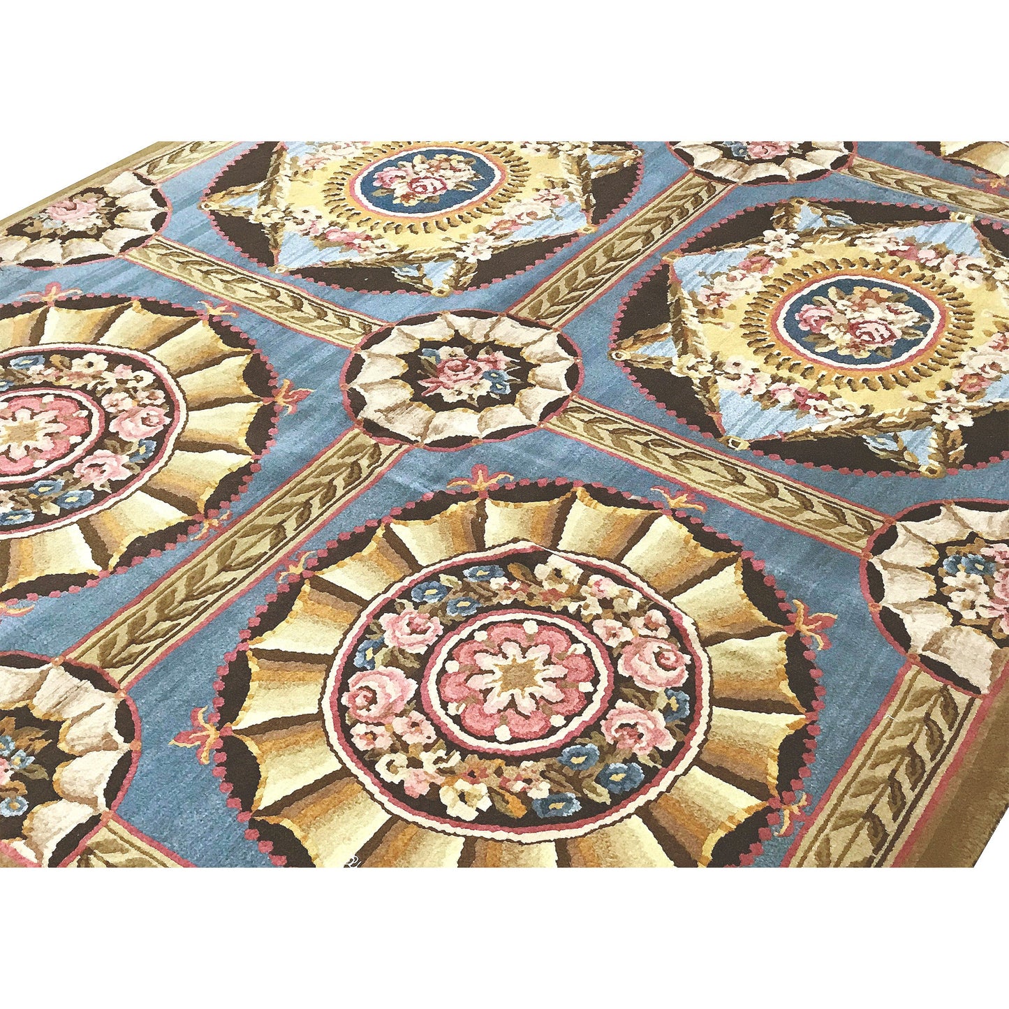 RENAISSANCE SAVONNERIE SAV-2 GREEN / BLUE 6'7" X 9'10"