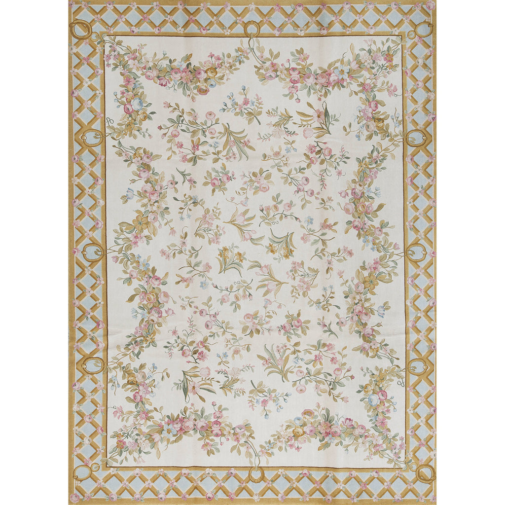 RENAISSANCE SAVONNERIE SAV42 IVORY / BLUE 9' X 12'1"