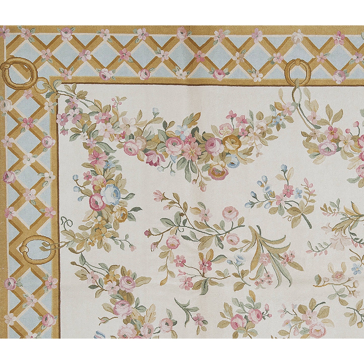 RENAISSANCE SAVONNERIE SAV42 IVORY / BLUE 9' X 12'1"