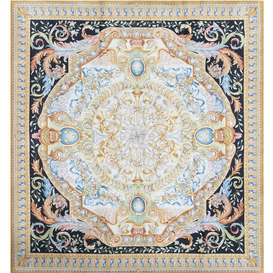 RENAISSANCE SAVONNERIE S194B IVORY / BLACK 11'1" X 12'1"