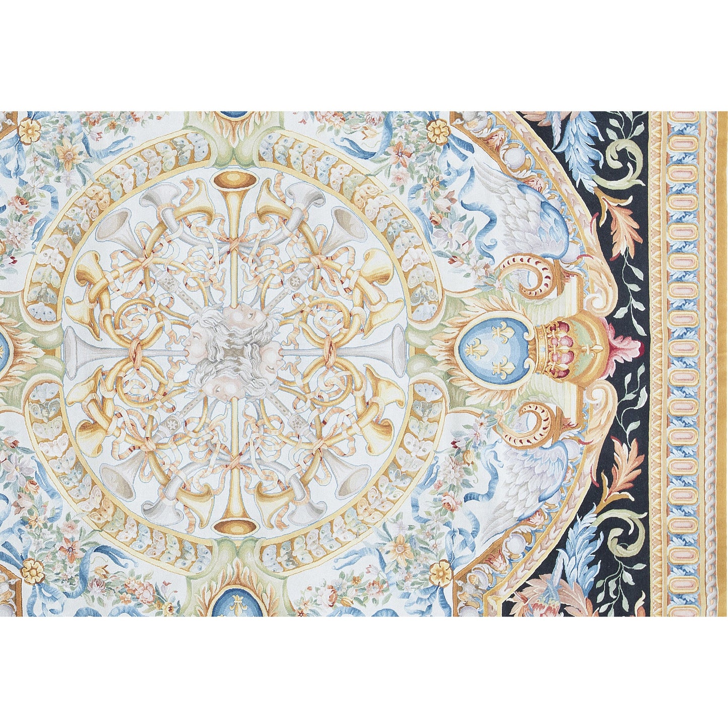 RENAISSANCE SAVONNERIE S194B IVORY / BLACK 11'1" X 12'1"