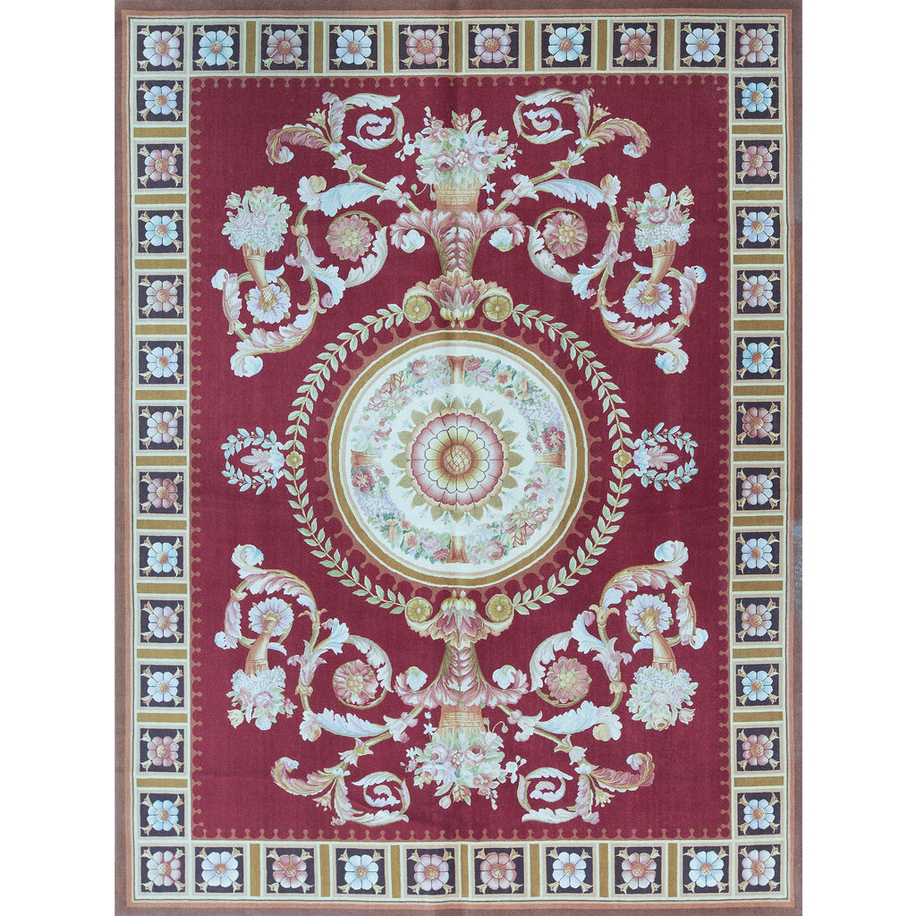 RENAISSANCE SAVONNERIE S-131 RED / IVORY 9' X 12'
