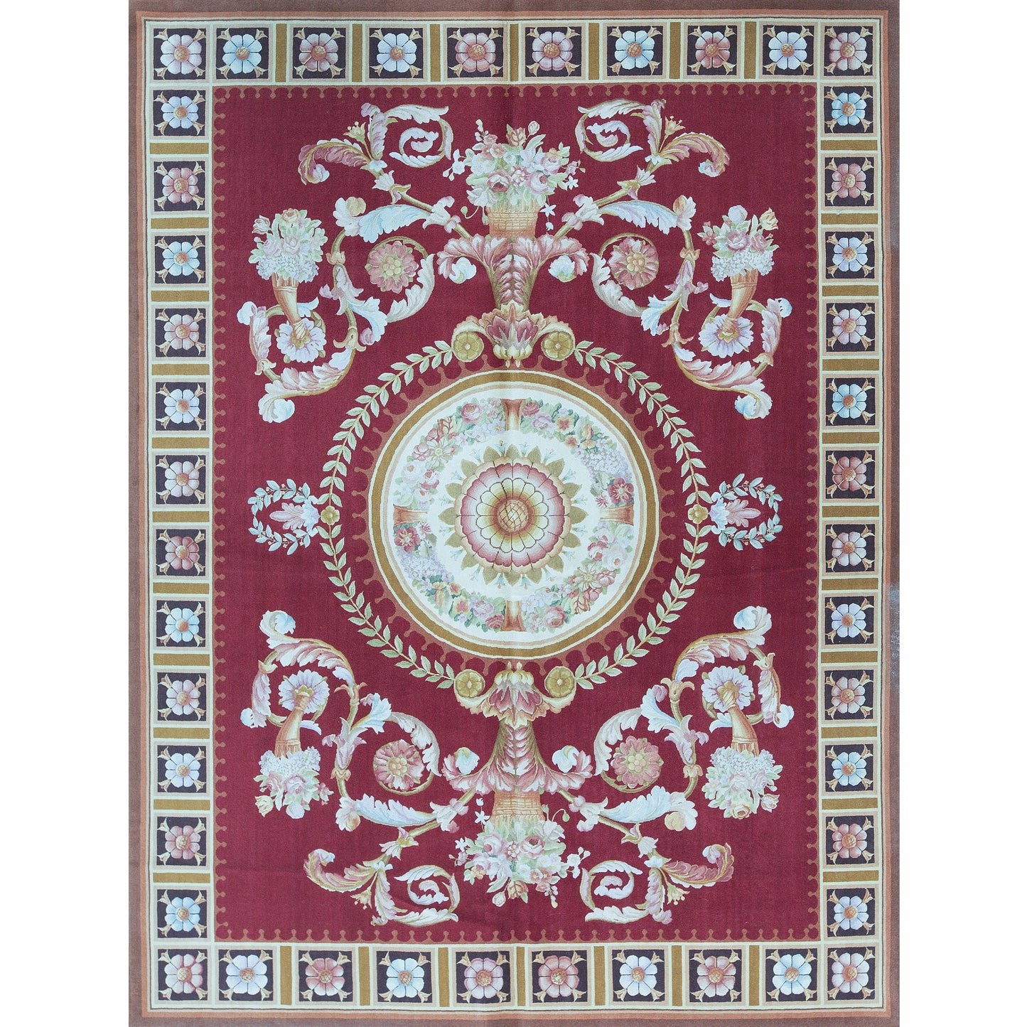 RENAISSANCE SAVONNERIE S-131 RED / IVORY 9' X 12'