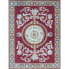 RENAISSANCE SAVONNERIE S-131 RED / IVORY 9' X 12'