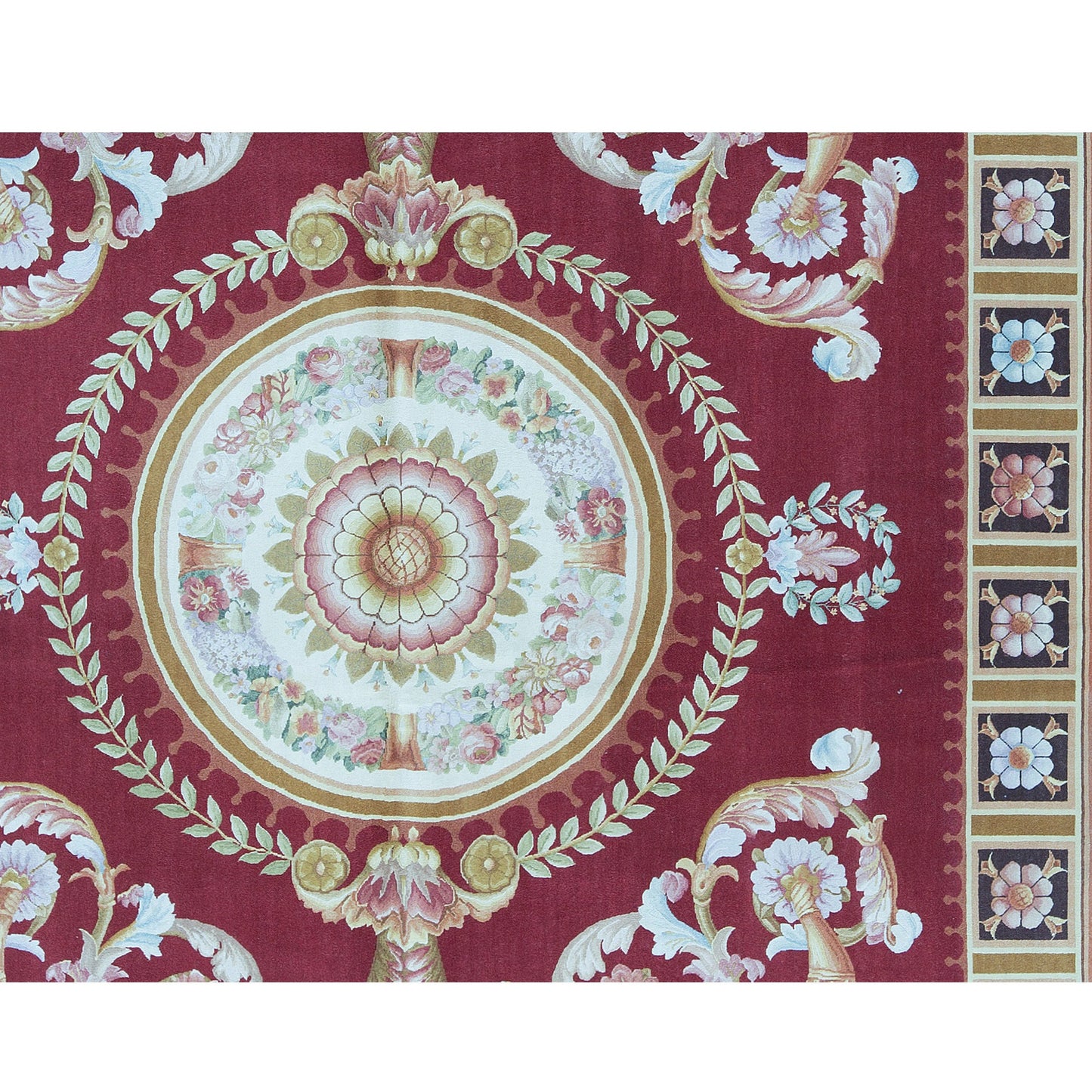 RENAISSANCE SAVONNERIE S-131 RED / IVORY 9' X 12'