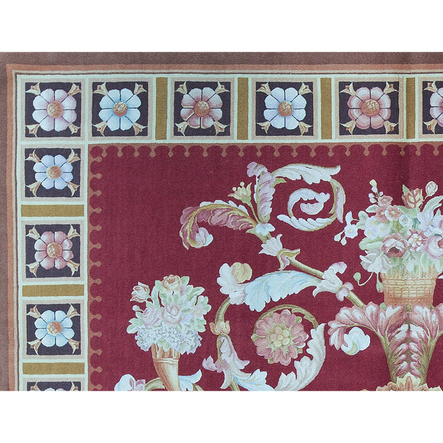 RENAISSANCE SAVONNERIE S-131 RED / IVORY 9' X 12'