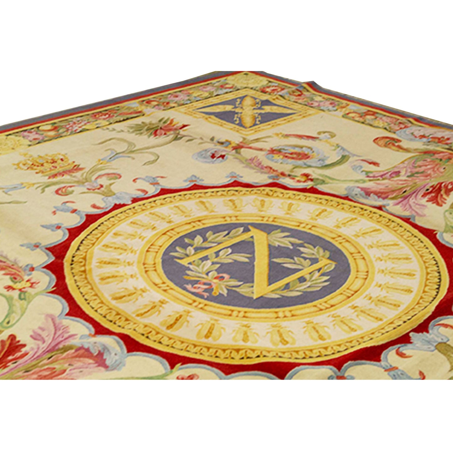 RENAISSANCE SAVONNERIE S-184 IVORY / GREEN 12' X 12'1"