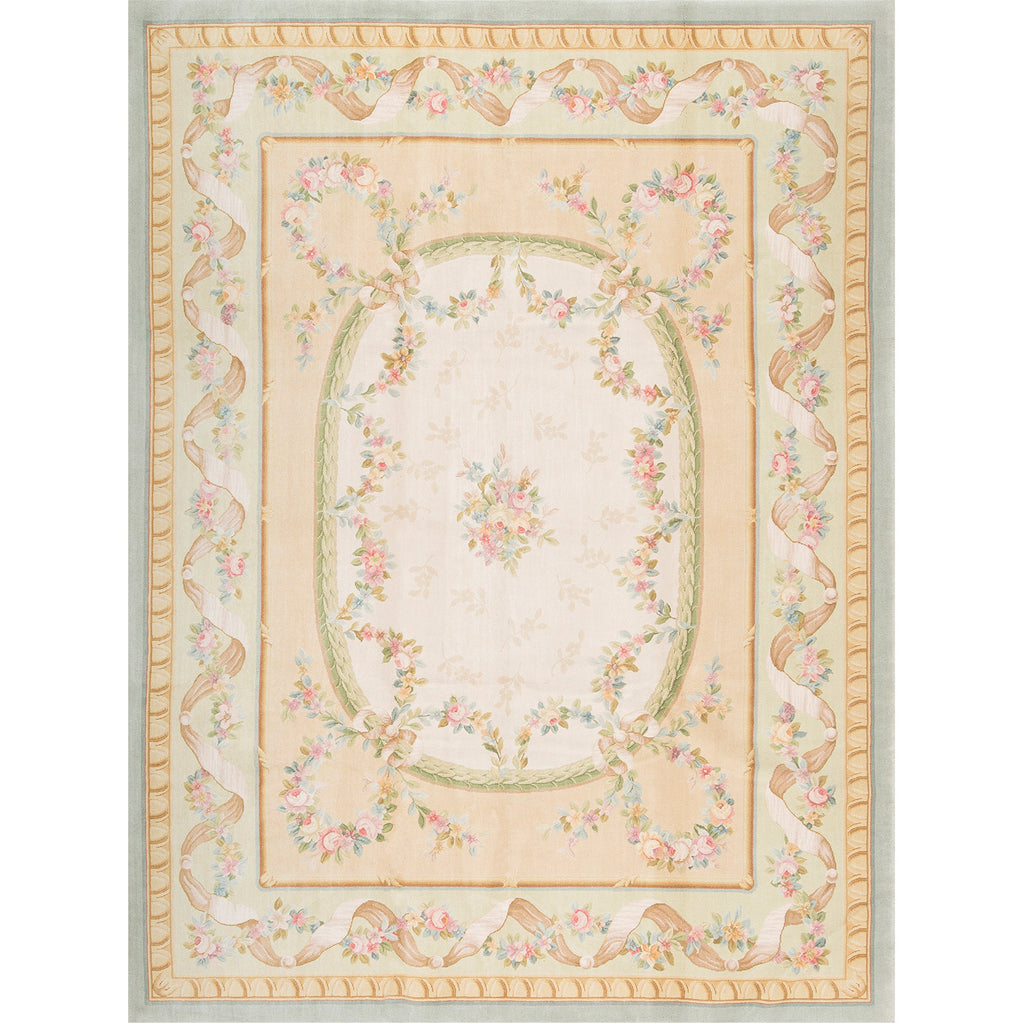 RENAISSANCE SAVONNERIE S-72- GREEN / LIGHT GREEN 8'11" X 12'