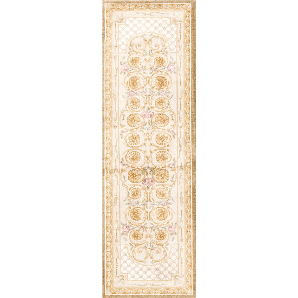 RENAISSANCE SAVONNERIE S229 IVORY / GOLD 2'4" X 8'