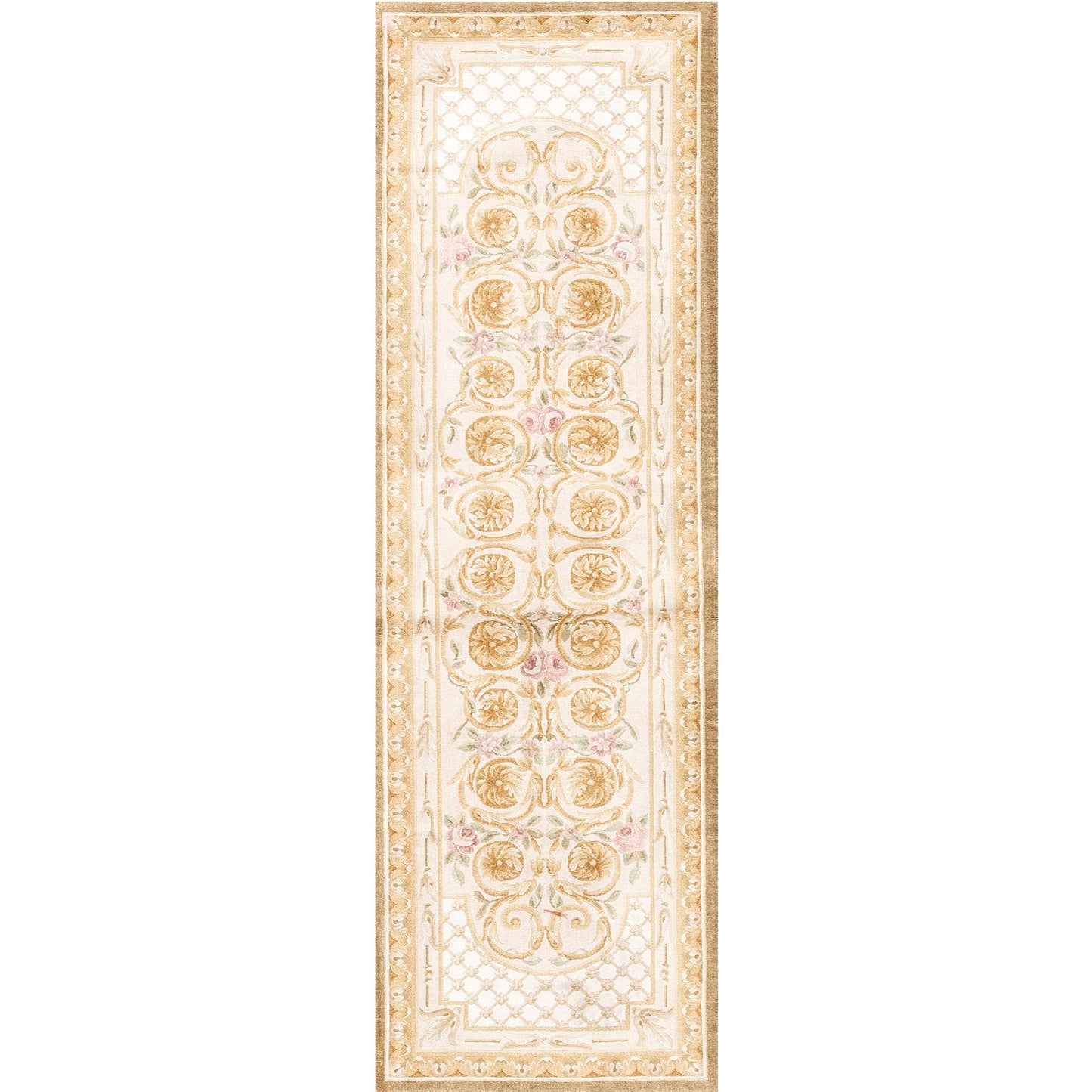 RENAISSANCE SAVONNERIE S229 IVORY / GOLD 2'4" X 8'