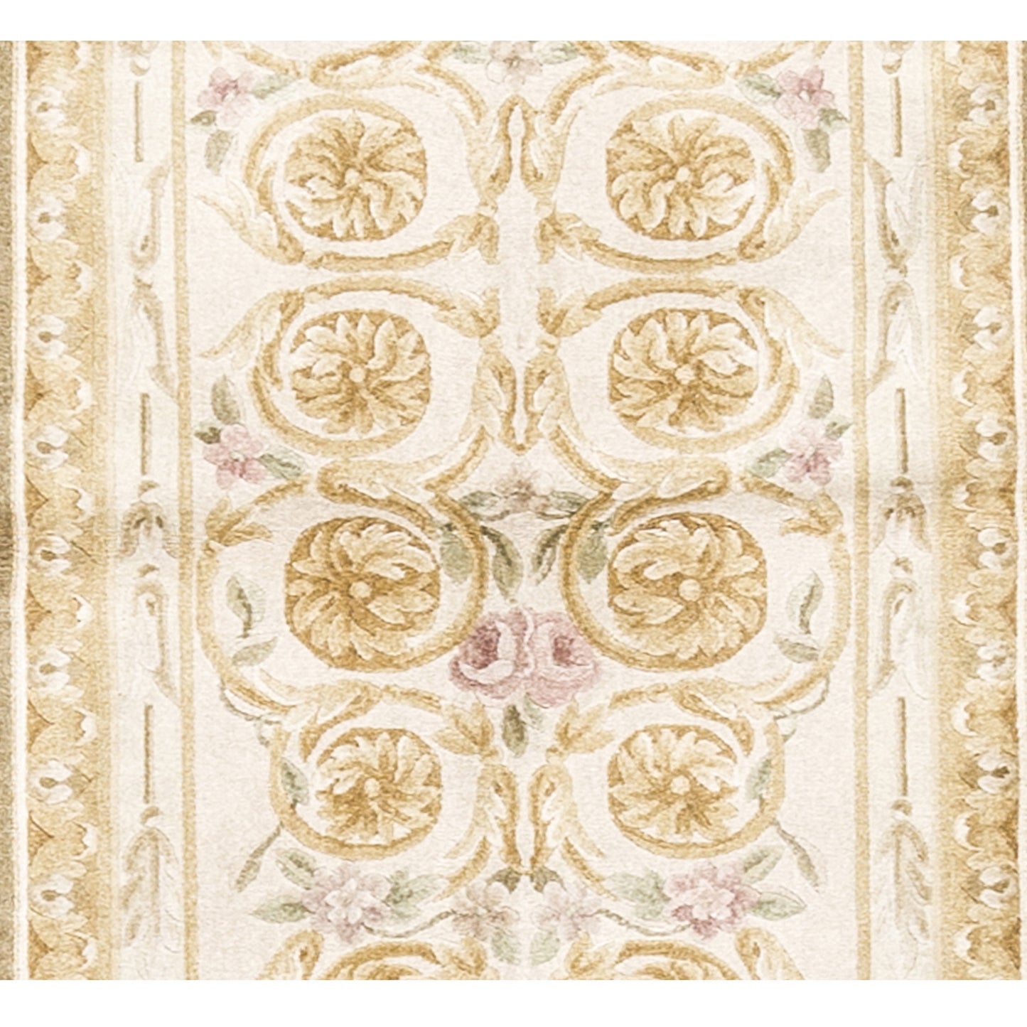 RENAISSANCE SAVONNERIE S229 IVORY / GOLD 2'4" X 8'