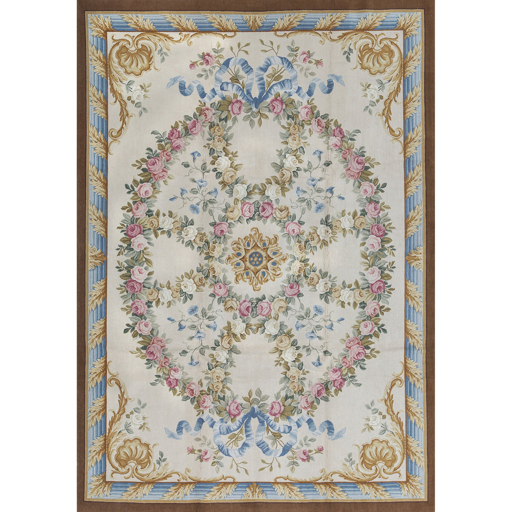 RENAISSANCE SAVONNERIE S-43- IVORY / LIGHT-BLUE 10'1" X 14'1"