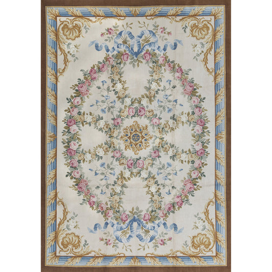 RENAISSANCE SAVONNERIE S-43- IVORY / LIGHT-BLUE 10'1" X 14'1"