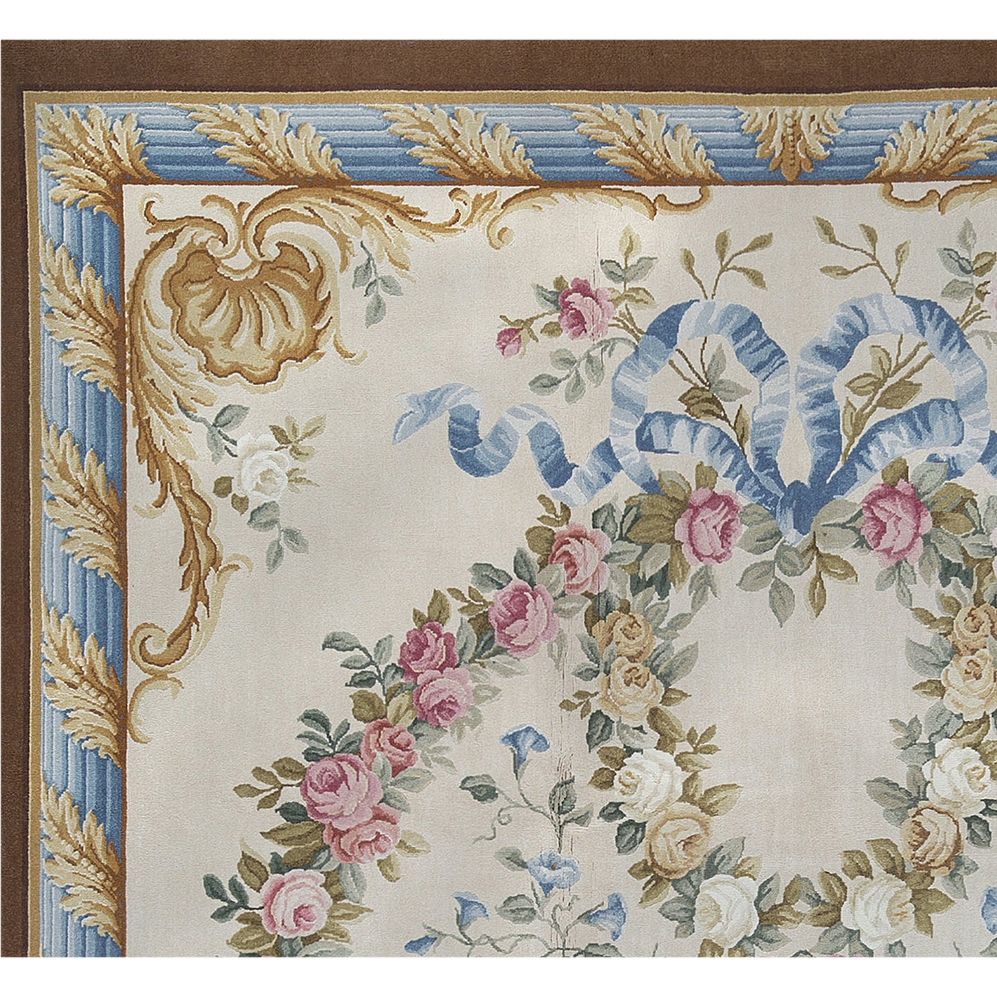 RENAISSANCE SAVONNERIE S-43- IVORY / LIGHT-BLUE 10'1" X 14'1"