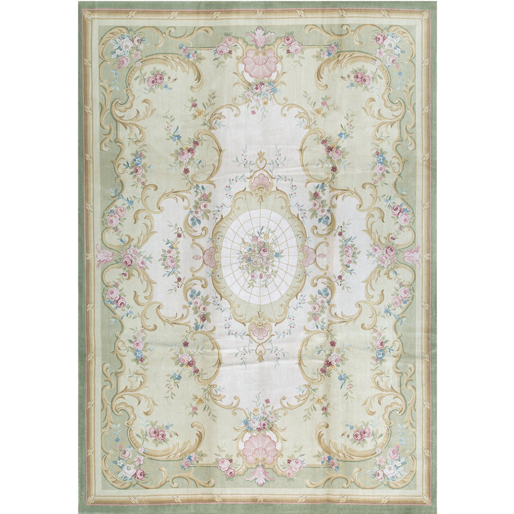 RENAISSANCE SAVONNERIE S146G IVORY / GREEN 10' X 14'