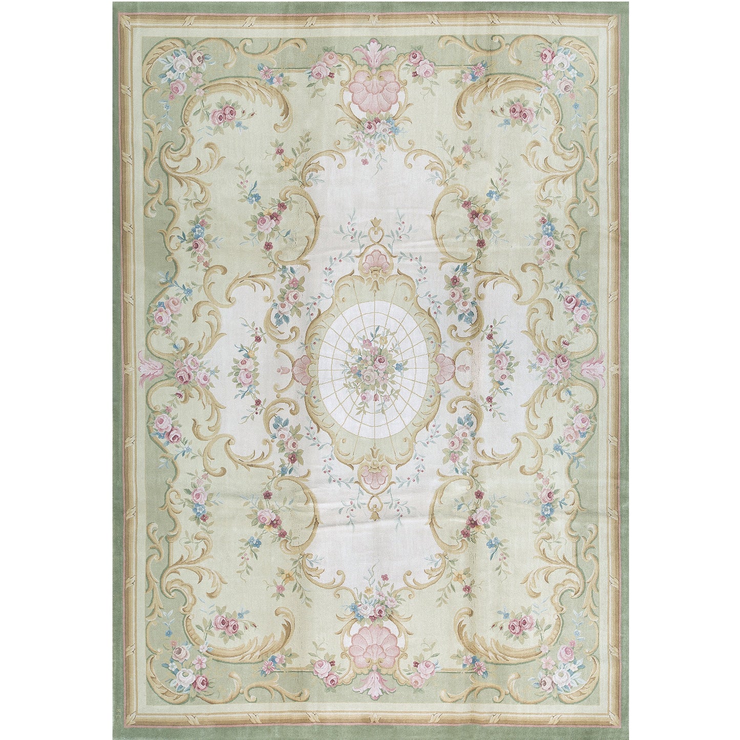 RENAISSANCE SAVONNERIE S146G IVORY / GREEN 10' X 14'