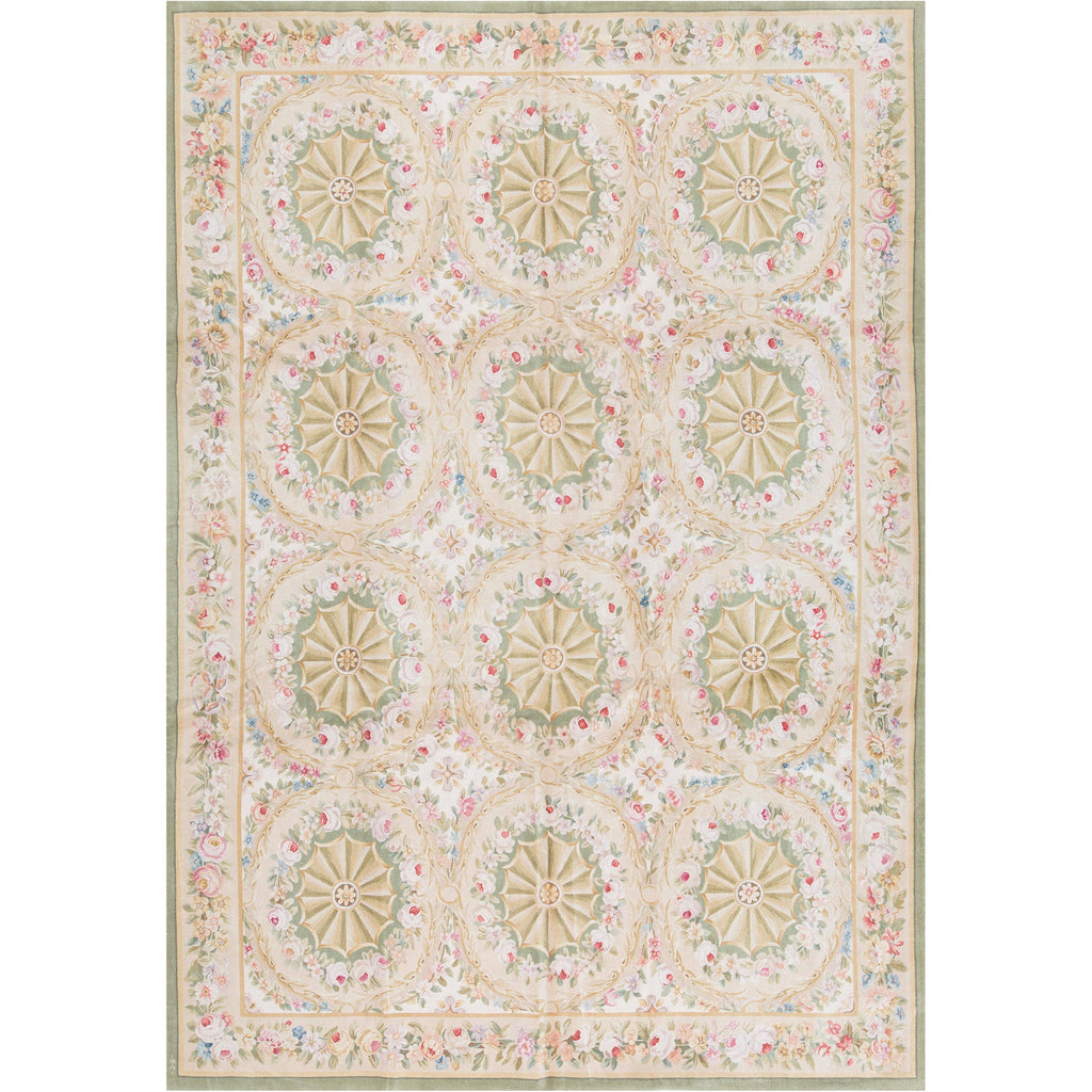 RENAISSANCE SAVONNERIE S158G IVORY / LIGHT-GREEN 9'11" X 14'1"