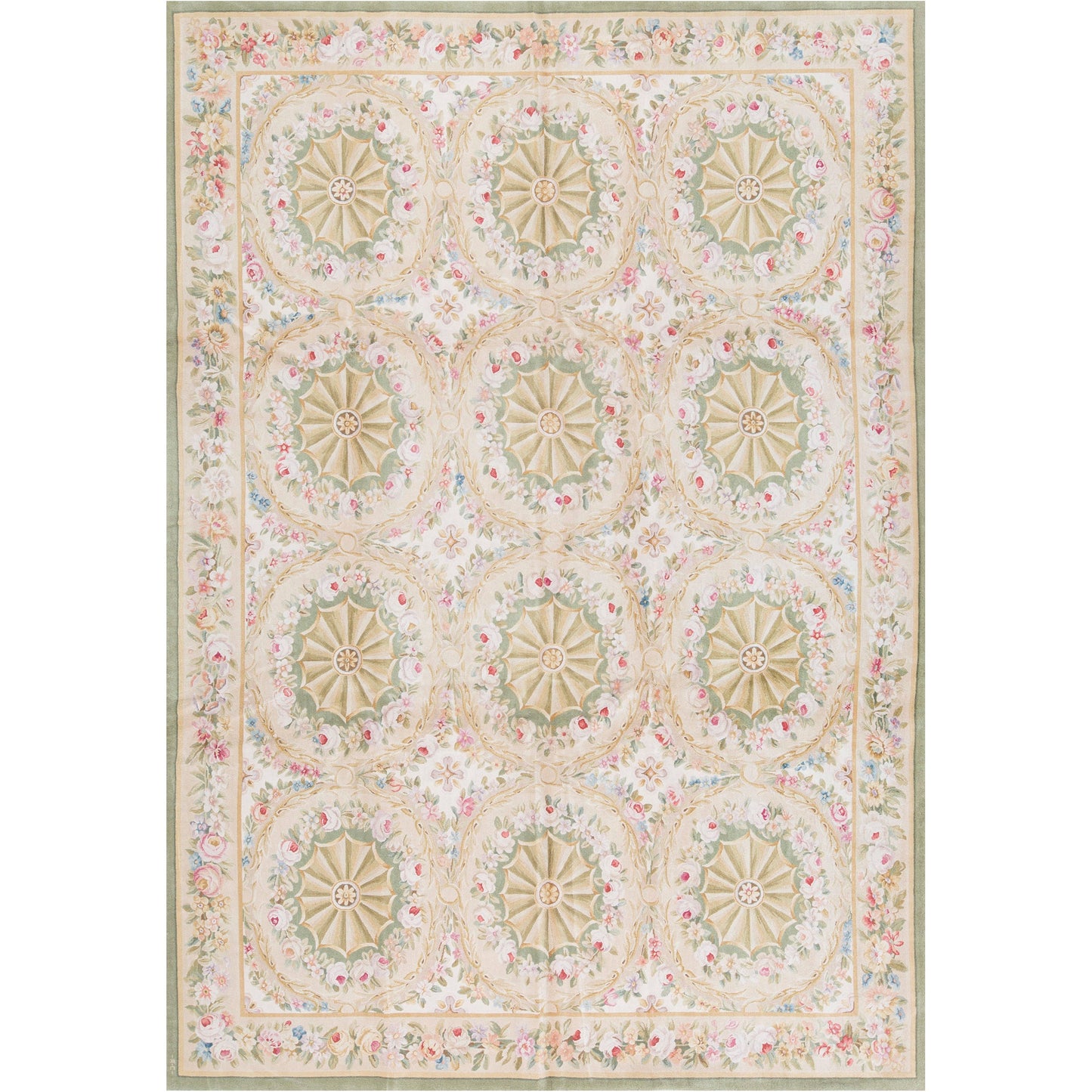 RENAISSANCE SAVONNERIE S158G IVORY / LIGHT-GREEN 9'11" X 14'1"