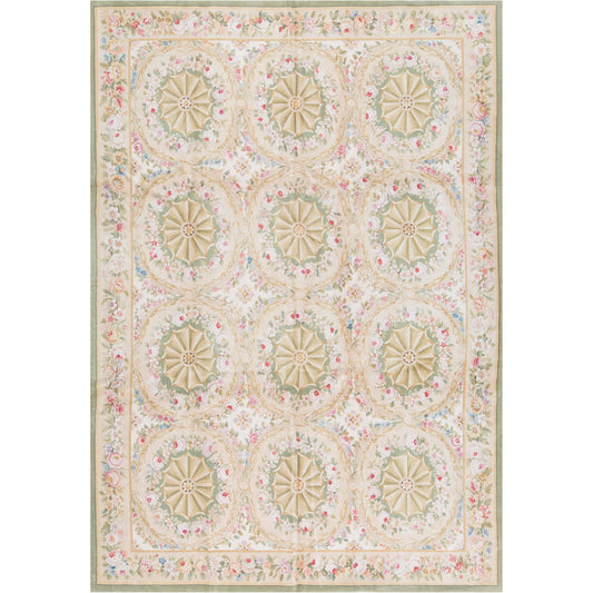 RENAISSANCE SAVONNERIE S158G IVORY / LIGHT-GREEN 9'11" X 14'1"