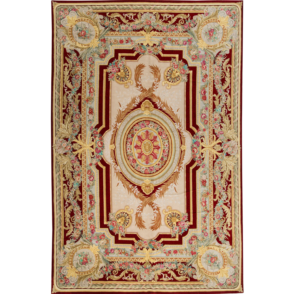 RENAISSANCE SAVONNERIE S-186 IVORY / RED 12' X 18'2"